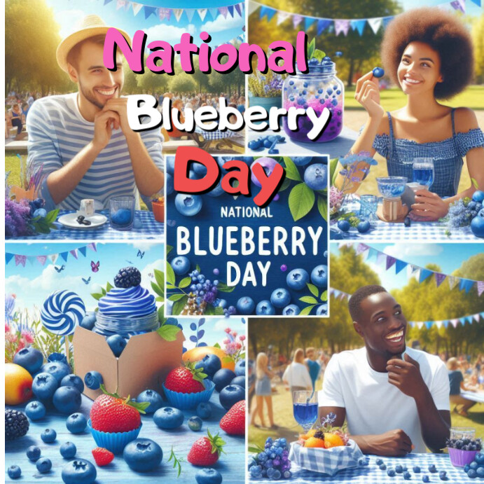 Plantilla de Collage National Blueberry Day Instagram Post | PosterMyWall