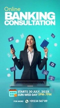 Collage Online Banking Consultation Ad Instagram Reel template