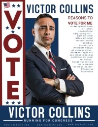 Collage Professional Vote Campaign Flyer Fly Løbeseddel (US Letter) template