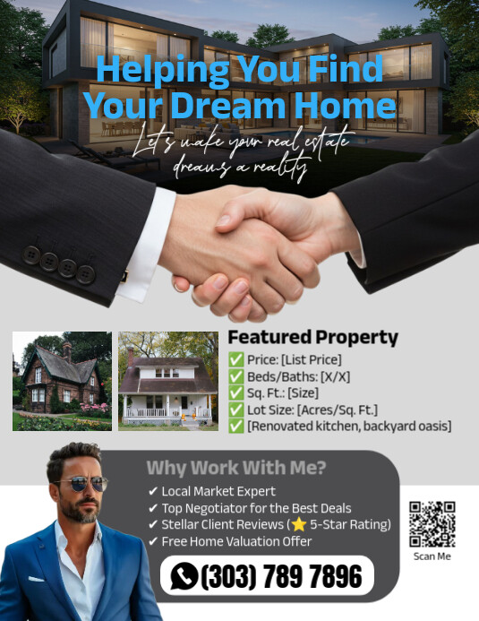 Collage Real Estate Agent Flyer (us Letter) template