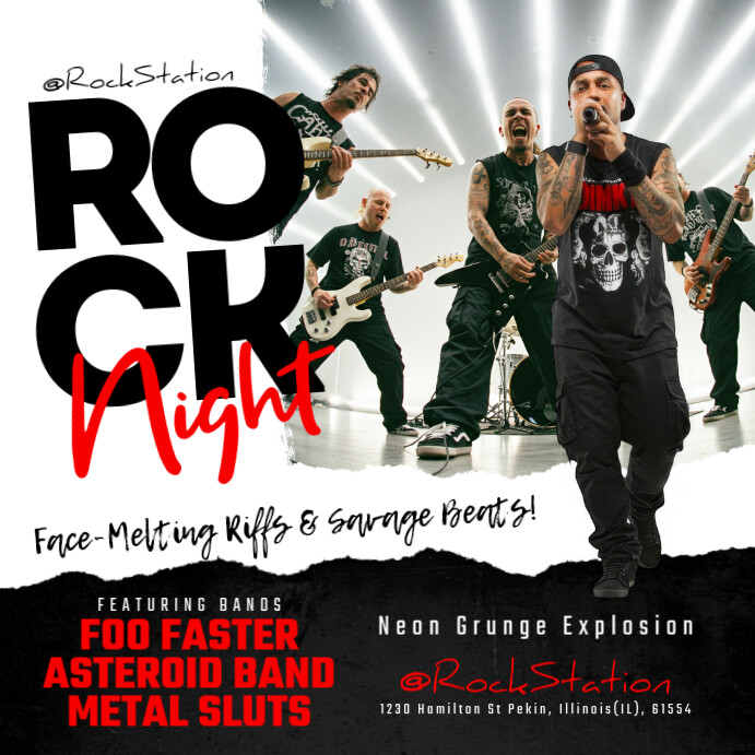 Collage Rock Night Instagram Post Iphosti le-Instagram template