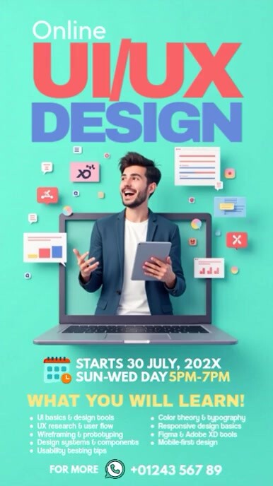 Collage Ui/ux Design Course Instagram Reel Template | PosterMyWall