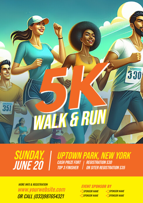 Collage Walk And Run Event Flyer A4 Template | PosterMyWall