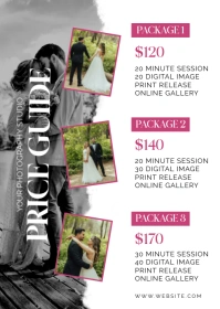 Collage Wedding Photographer Price List A6 template