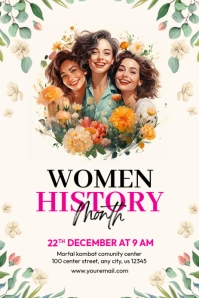 Collage Women's History Month  Pinterest Graphic template