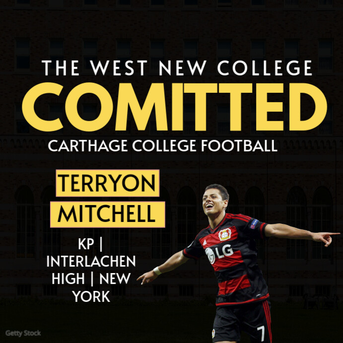 Commitement Post College Commitment Template | PosterMyWall
