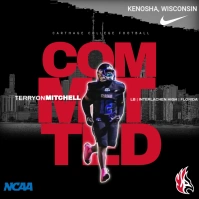 College Commitment Message Instagram template