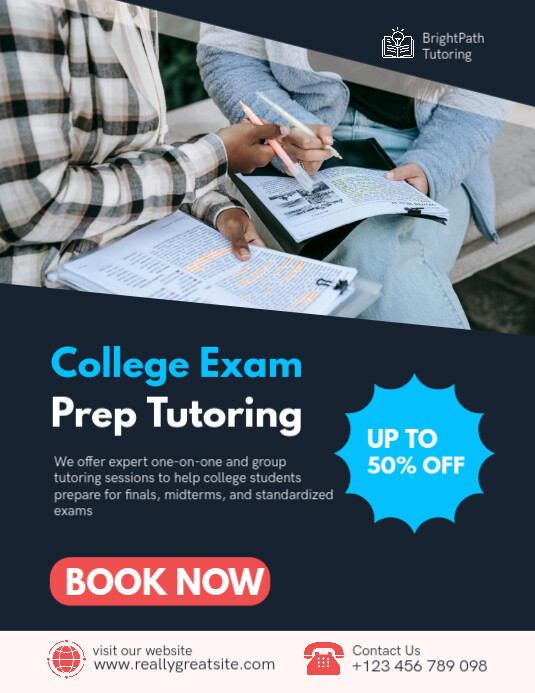 Flyer Design Exa Copy of College Exam Tutoring Services Flyer Template | PosterMyWall