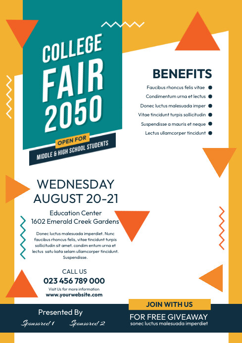 Fair Rides Flyer Plantilla de College Fair Flyer Template | PosterMyWall