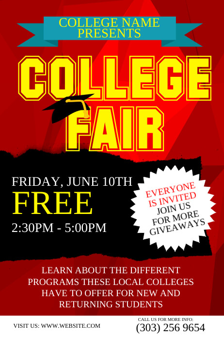 College Fair Flyer Template Postermywall