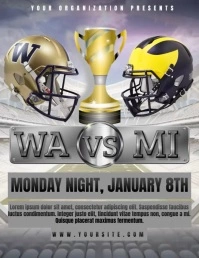 COLLEGE FOOTBALL Championship Video Flyer Tem ใบปลิว (US Letter) template