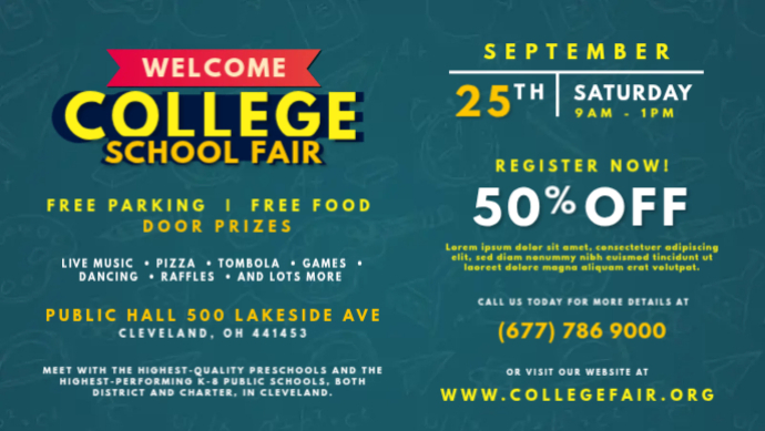 Modèle College School Fair | PosterMyWall