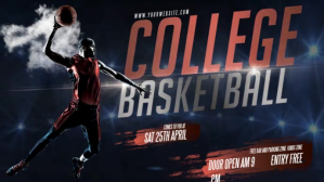 College March Madness Basketball Banner Video