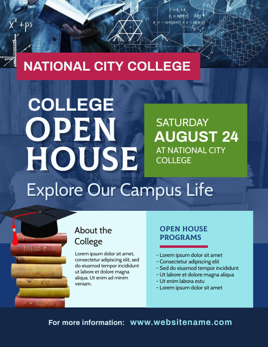College Open House Flyer Template PosterMyWall