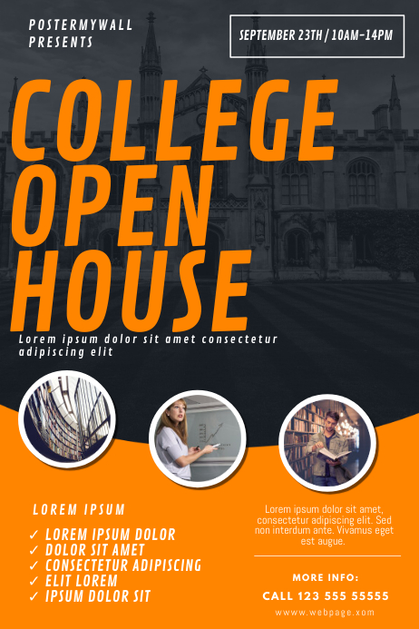 College School Open House Flyer Template Postermywall