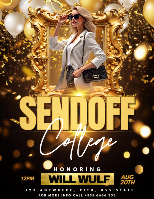 College Send Off Flyer (us Letter) Pamflet (VSA Brief) template