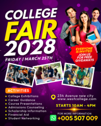College University campus Fair open day science contest project exhibition event invitation printabl Instagram Portrait template