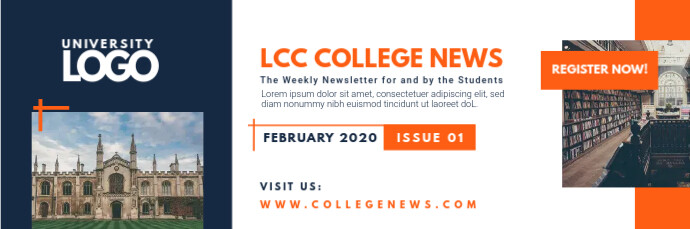 College University News Email Header Template Postermywall