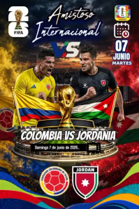 Colombia vs jordania   amistoso internacional Poster template