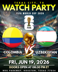 Colombia Vs Uzbekistan Watch Party : FIFA World Cup Watch Party Instagram Portrait template