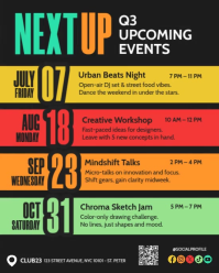 Color blocks Upcoming Events Timeline Post Instagram Portrait template