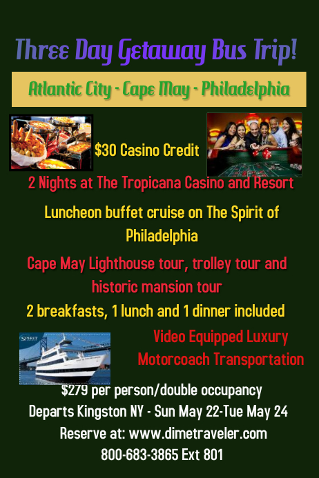 Free casino trip flyer template