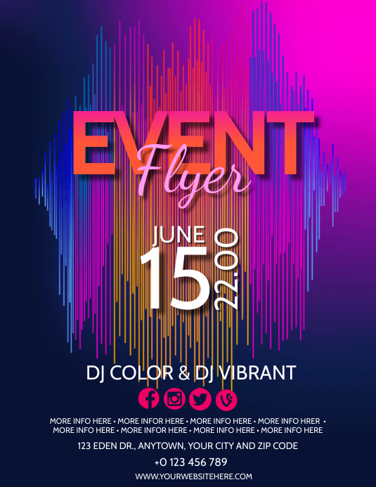 COLOR COLORFUL EVENT PARTY Flyer template | PosterMyWall