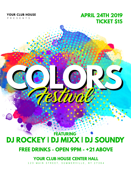 Color Festival Flyer Template | PosterMyWall