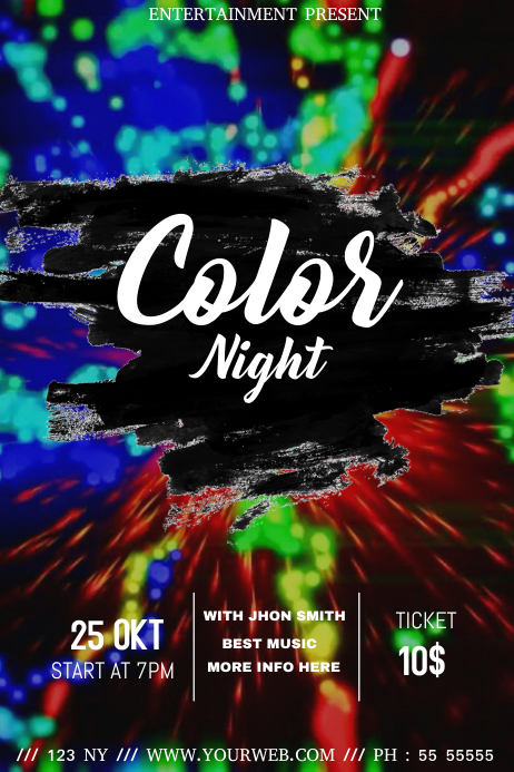 Color night event flyer template | PosterMyWall