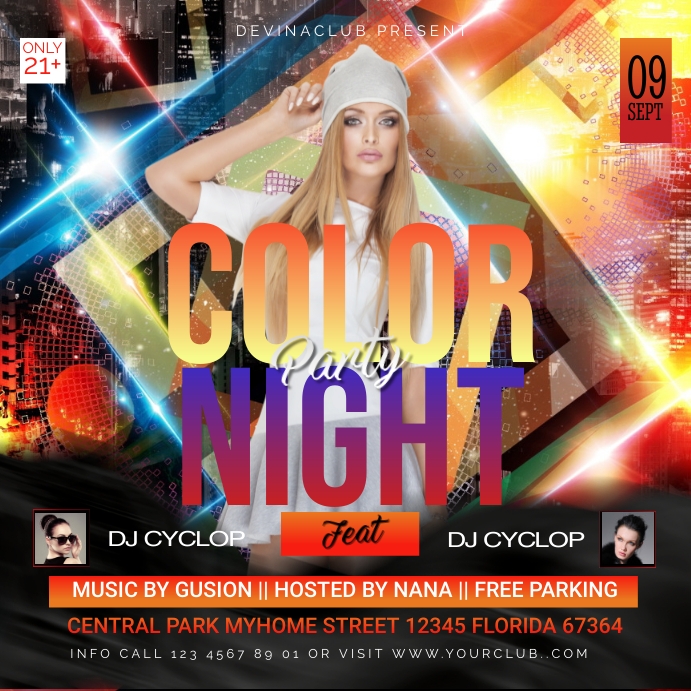 Color Night Party Template | PosterMyWall