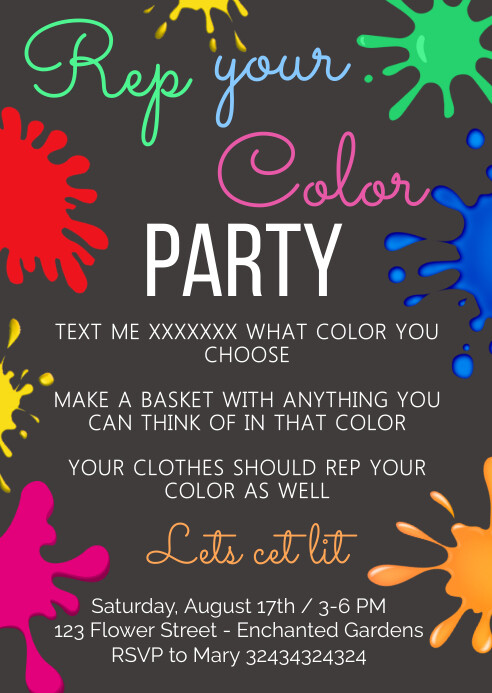 Color Party Invitation Template | PosterMyWall