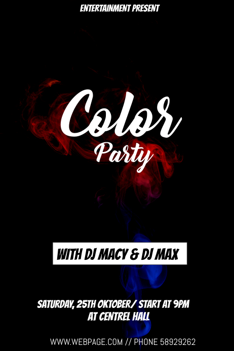 Color party night event flyer template | PosterMyWall