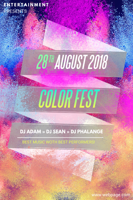 Color Powder Party Event Flyer Template | PosterMyWall
