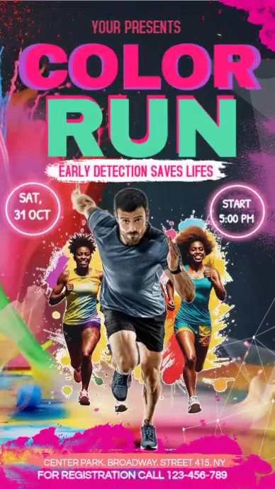 Color Run Tampilan Digital (9:16) template