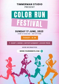 color run festival template A4