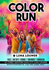 color run party A5 template
