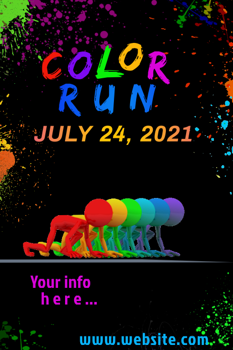 Color Run Poster Template | PosterMyWall