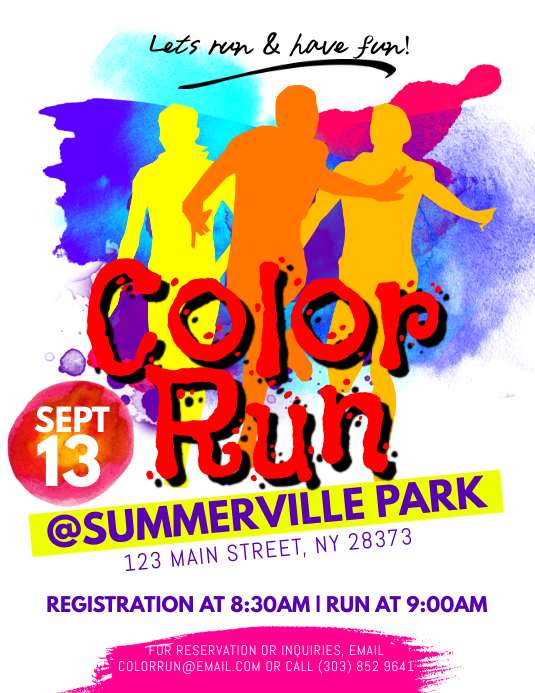 Color Run Flyer Template | PosterMyWall
