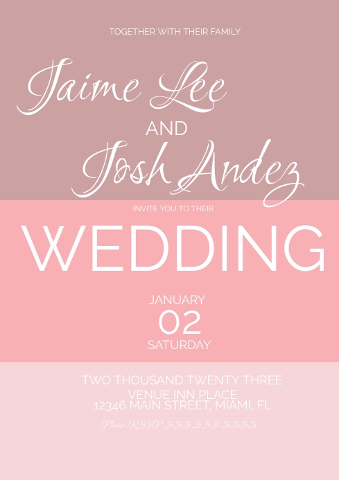 Colorblock Wedding Stationery Templates | PosterMyWall