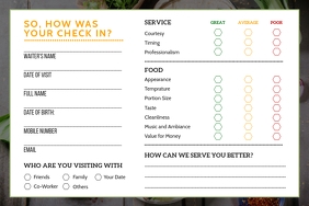 Vintage Restaurant Comment Card Template | PosterMyWall