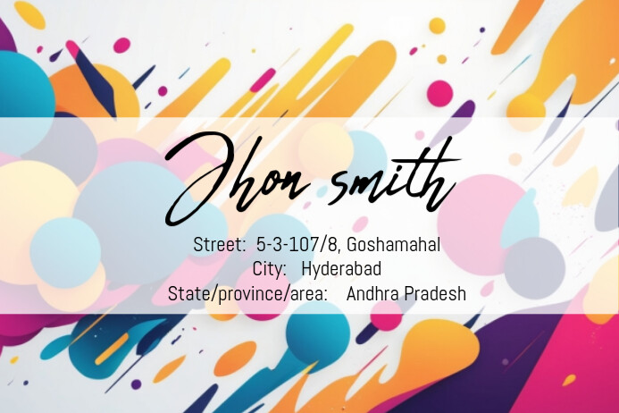 Colorful Abstract Abstract Address Label Templates Label | PosterMyWall