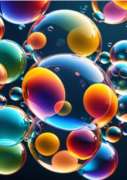 Colorful abstract background bubbles template A4