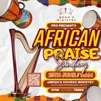 Colorful African Praise Service Poster template