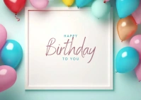 Colorful Birthday Card Template Postcard