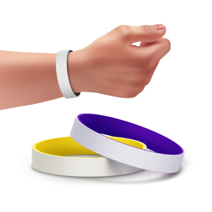 Colorful blank rubber bracelets bracelet hand Template | PosterMyWall