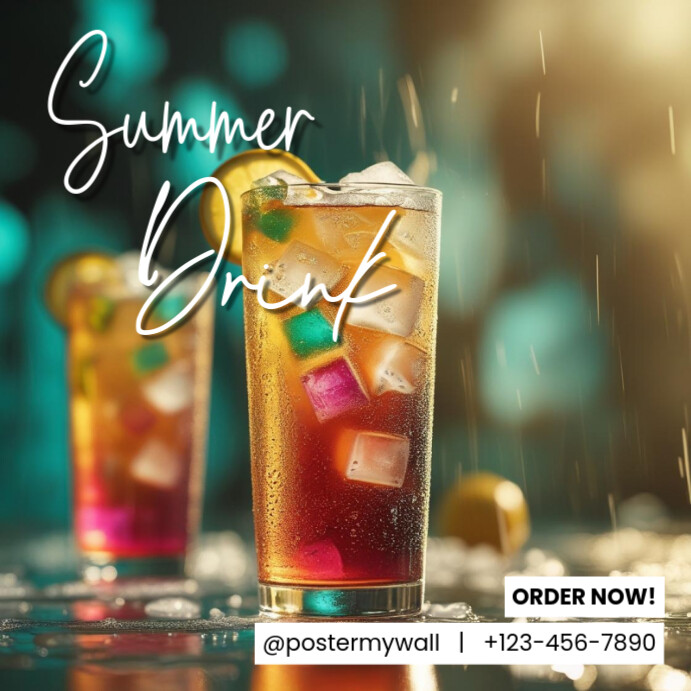 Colorful Ceria Summer Drink Pos Instagram template