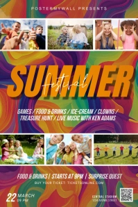 Colorful Collage Kids Festival Poster Плакат template