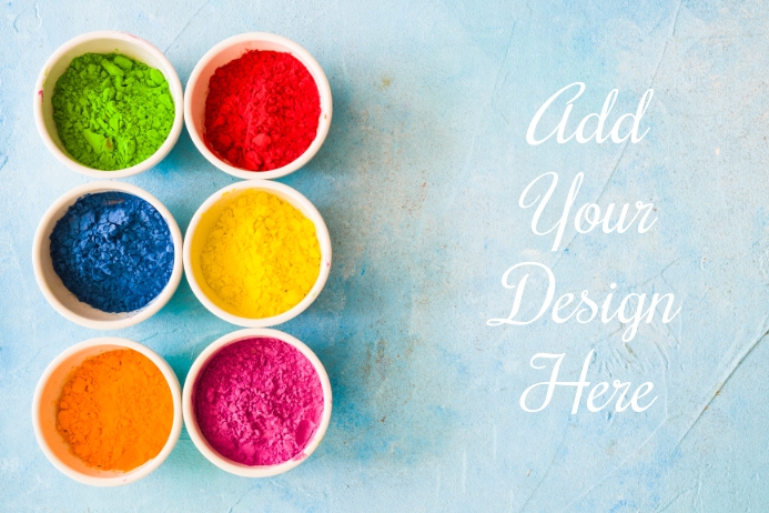 Colorful color powder inside white bowls Template | PosterMyWall