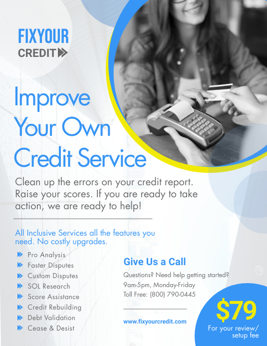 Colorful Credit Repair Business Service Flyer Template PosterMyWall