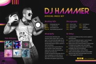 Colorful DJ Party Press Kit Poster Template Affiche